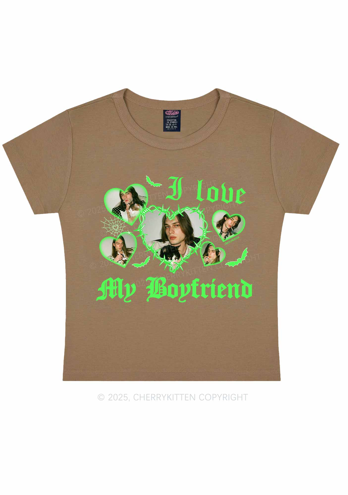 Custom Halloween Girlfriend Photos Y2K Baby Tee Cherrykitten