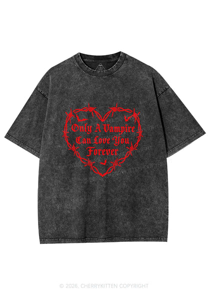 Halloween Vampire Love You Forever Y2K Shirts Washed Tee Cherrykitten