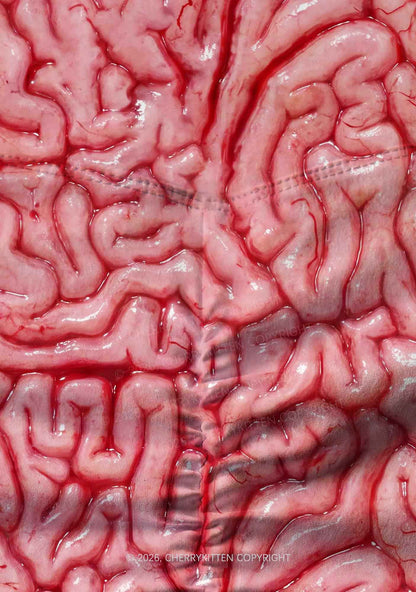 Halloween Fleshy Brain Texture Y2K Print Yoga Shorts Cherrykitten