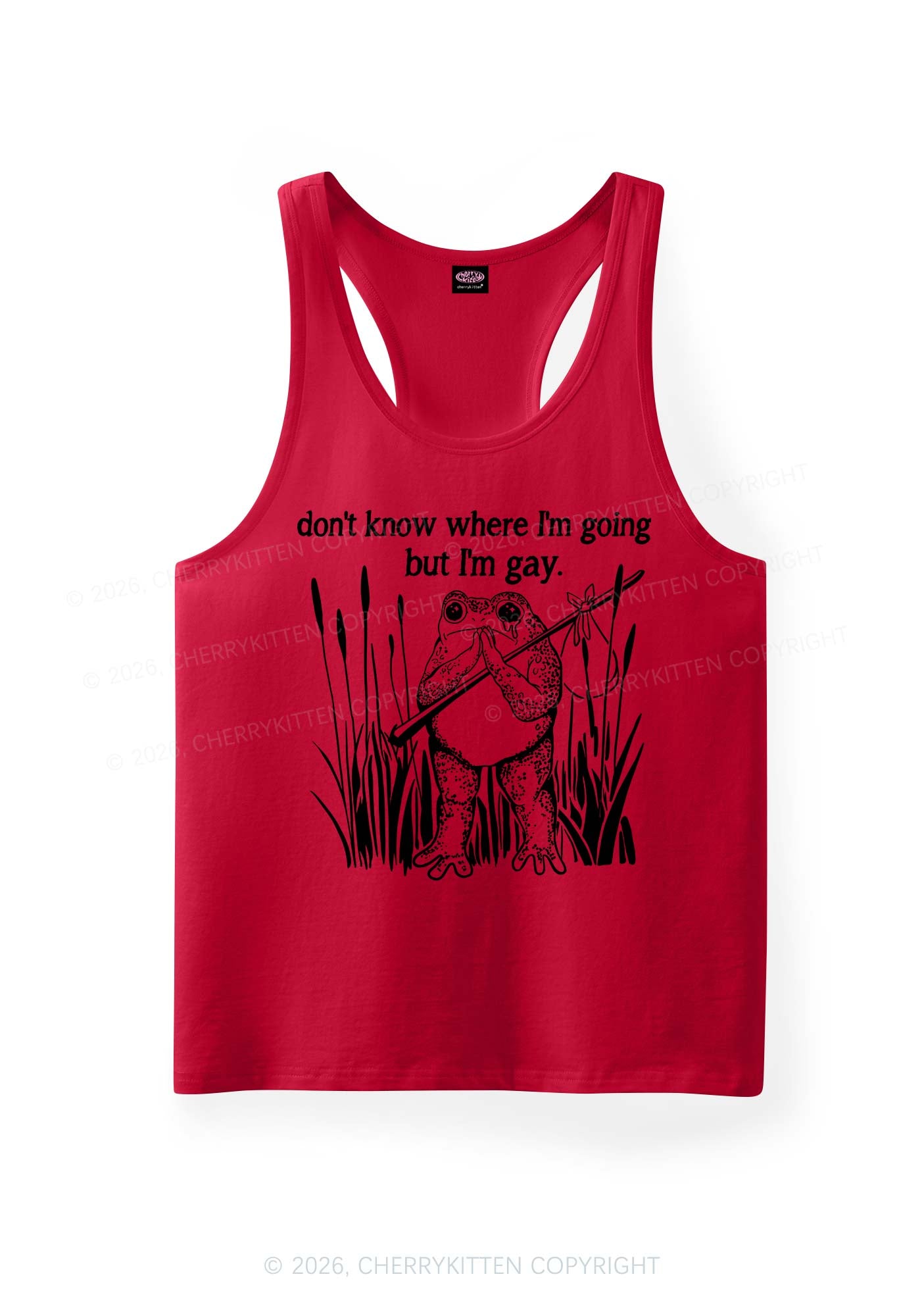 But I Am Gay Frog Pride Y2K Men Racerback Tank Top Cherrykitten