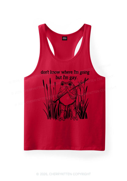 But I Am Gay Frog Pride Y2K Men Racerback Tank Top Cherrykitten