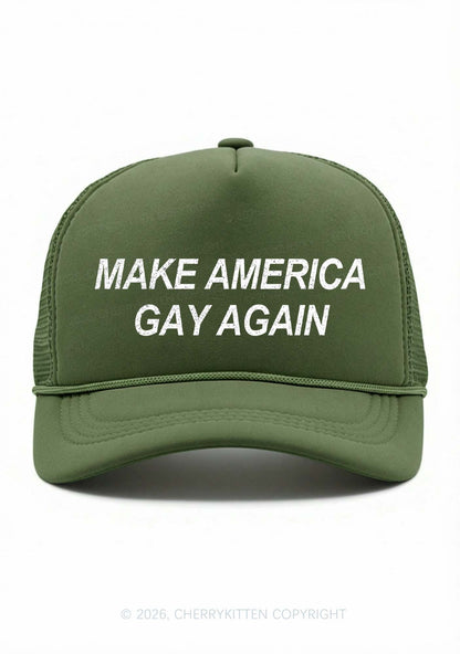 Make America Gay Again Pride Y2K Trucker Hat Cherrykitten