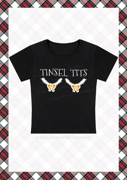 Tinsel Txts Christmas Baby Tee Cherrykitten