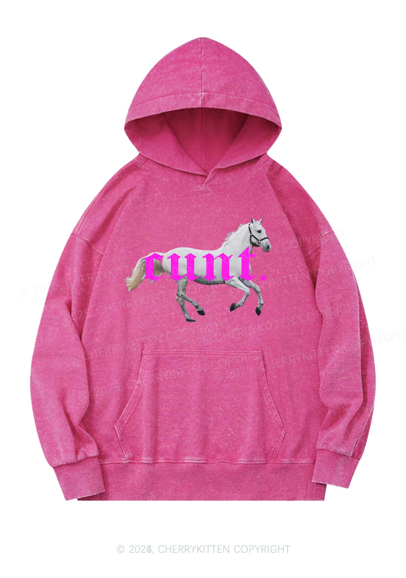 Cxxt Horse Y2K Washed Hoodie Cherrykitten