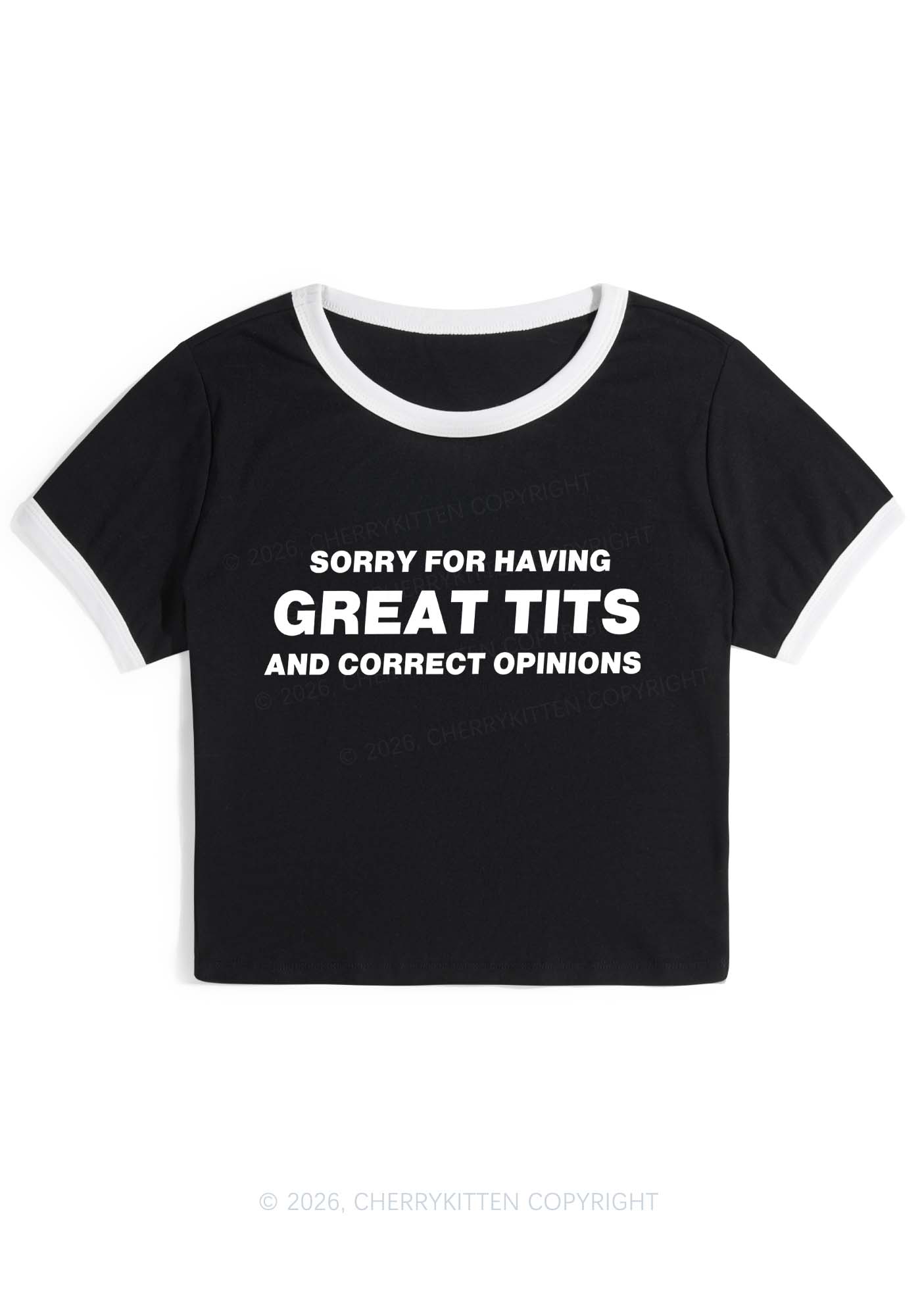 Sorry For Having Correct Opinions Y2K Ringer Tee Cherrykitten