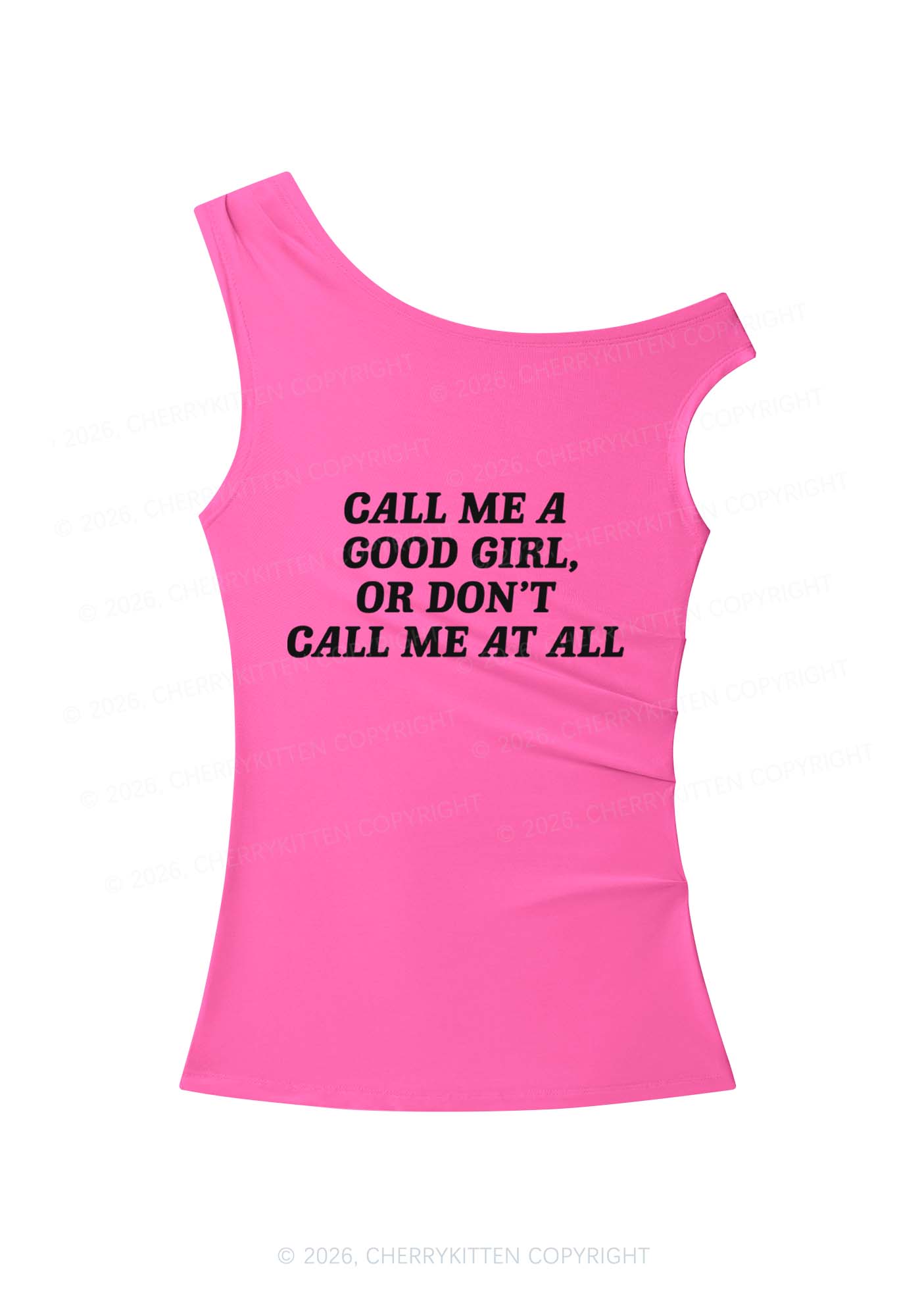 Call Me Good Girl Y2K Off Shoulder Tank Top Cherrykitten