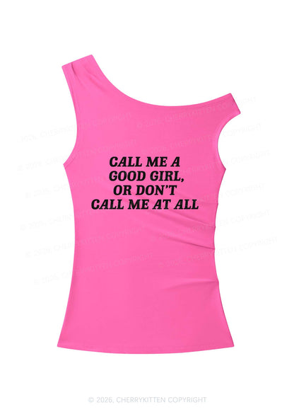 Call Me Good Girl Y2K Off Shoulder Tank Top Cherrykitten