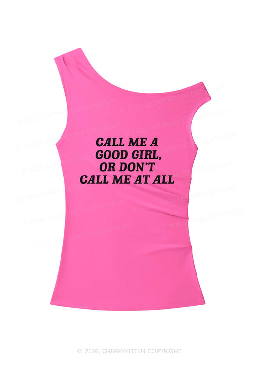 Call Me Good Girl Y2K Off Shoulder Tank Top Cherrykitten