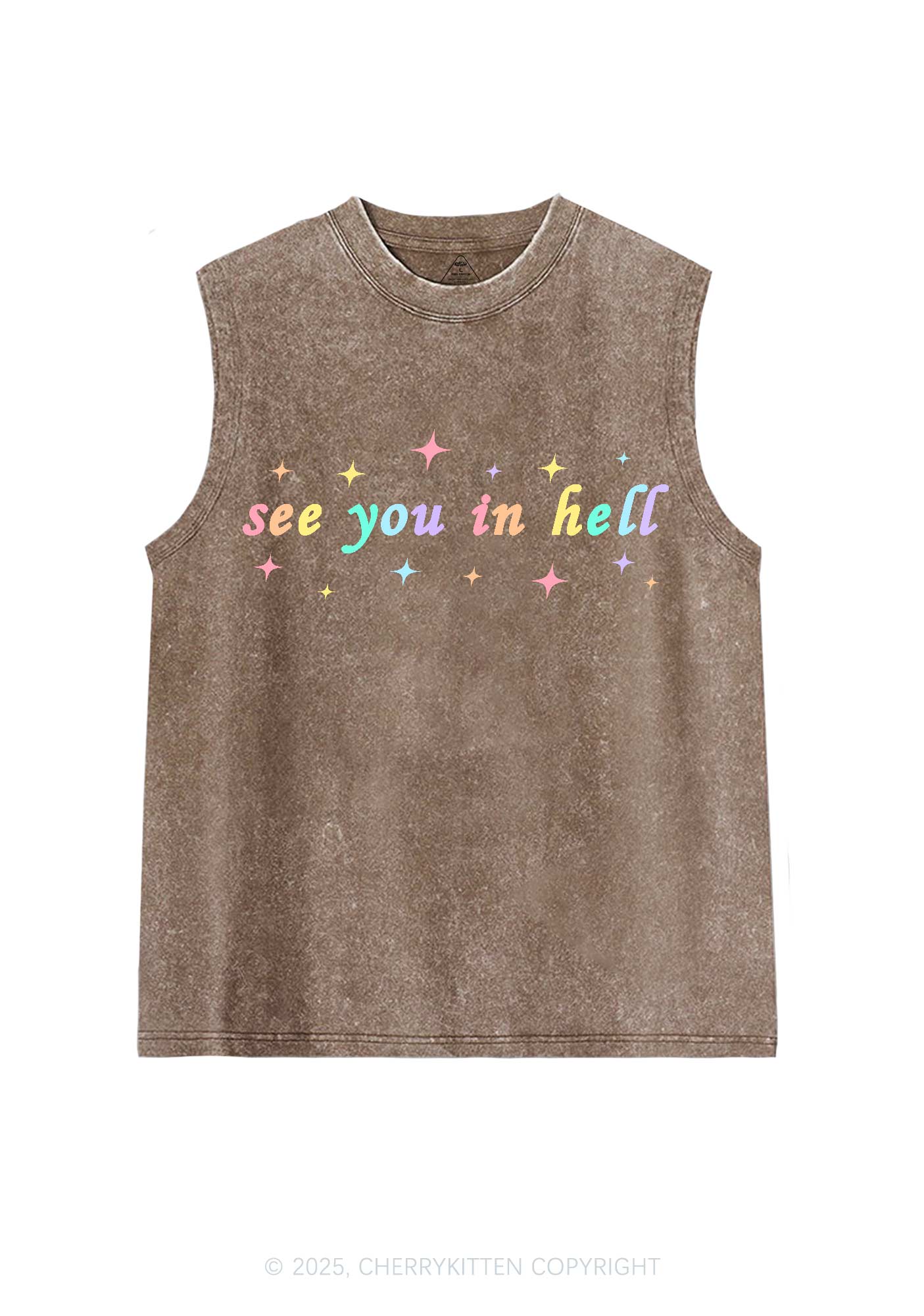 See You In Hell Pride Y2K Washed Muscle Tank Cherrykitten