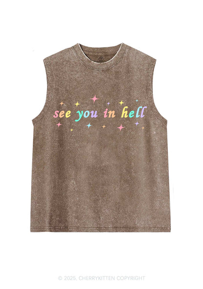 See You In Hell Pride Y2K Washed Muscle Tank Cherrykitten