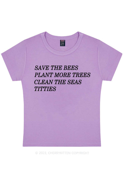Save The Bees Y2K Baby Tee Cherrykitten