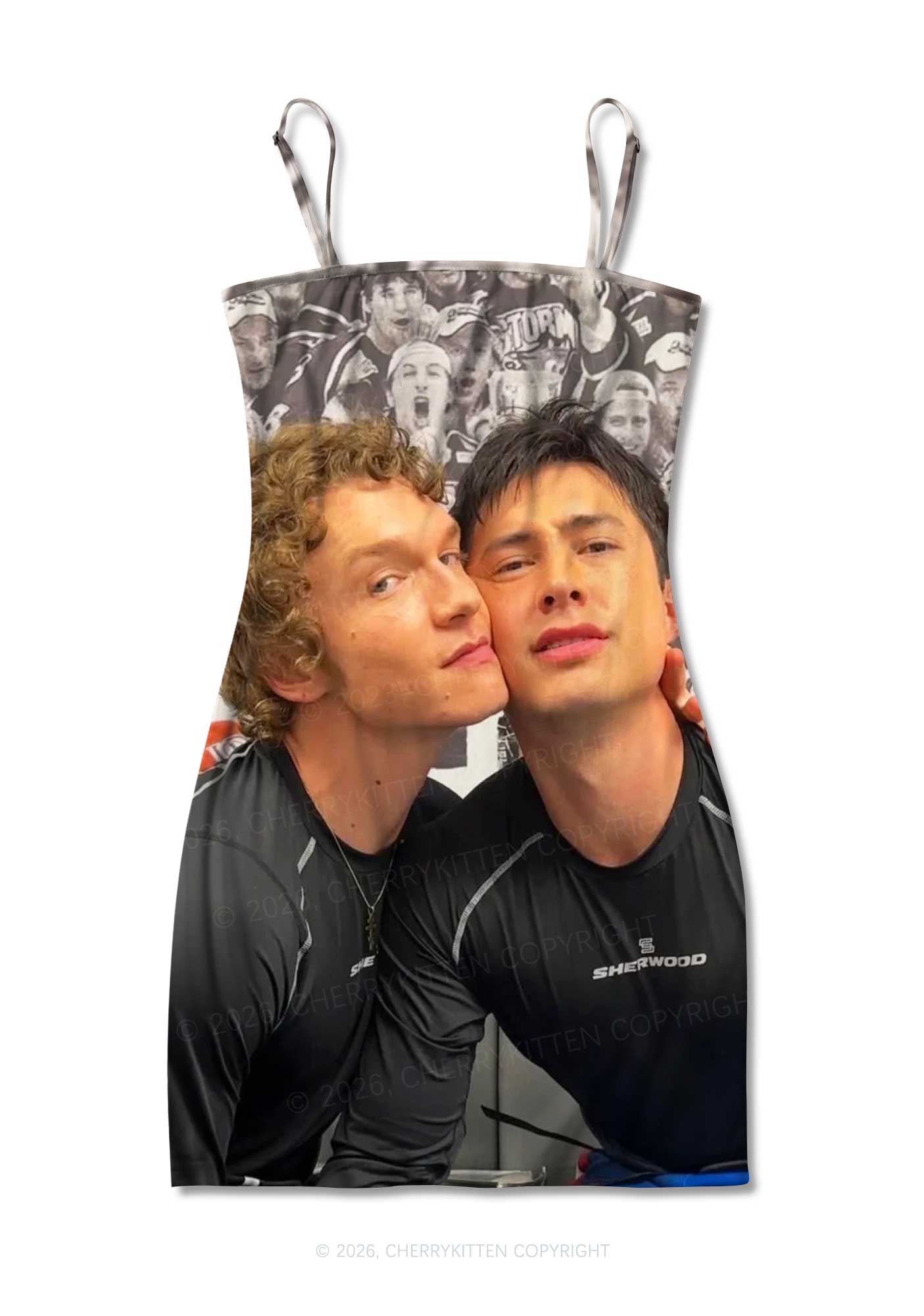 Cheek Kiss HR Y2K Print Slip Dress Cherrykitten