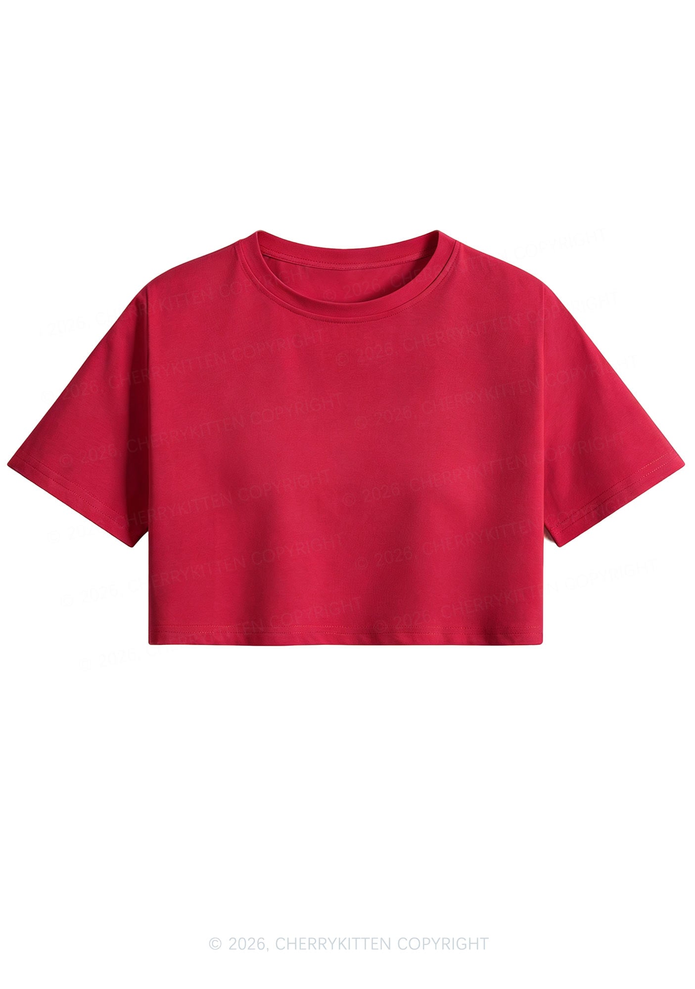 Plain Y2K Cropped Boxy Tee Cherrykitten