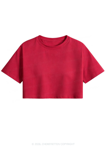 Plain Y2K Cropped Boxy Tee Cherrykitten