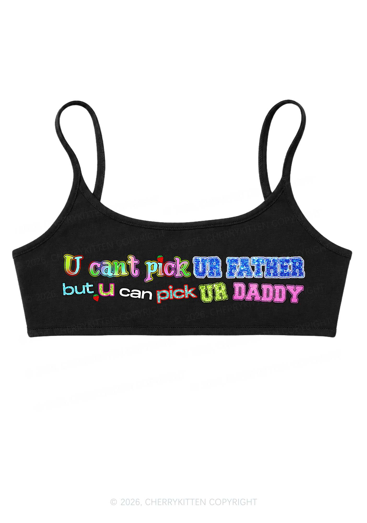 Pick Ur Daddy Y2K Super Crop Cami Cherrykitten