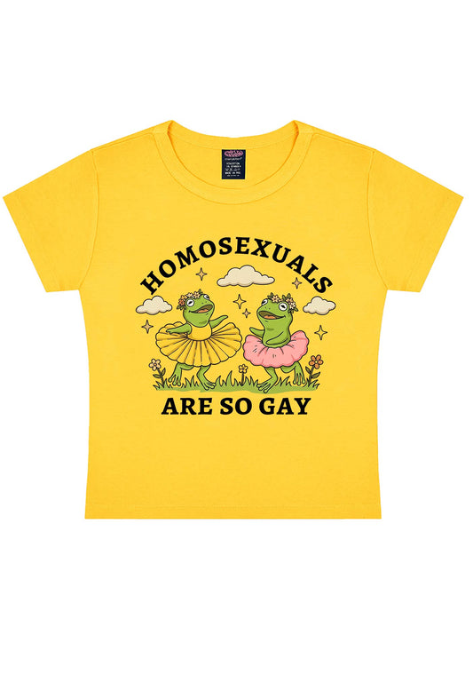 Homosexuals Are So Gay Pride Y2K Baby Tee Cherrykitten