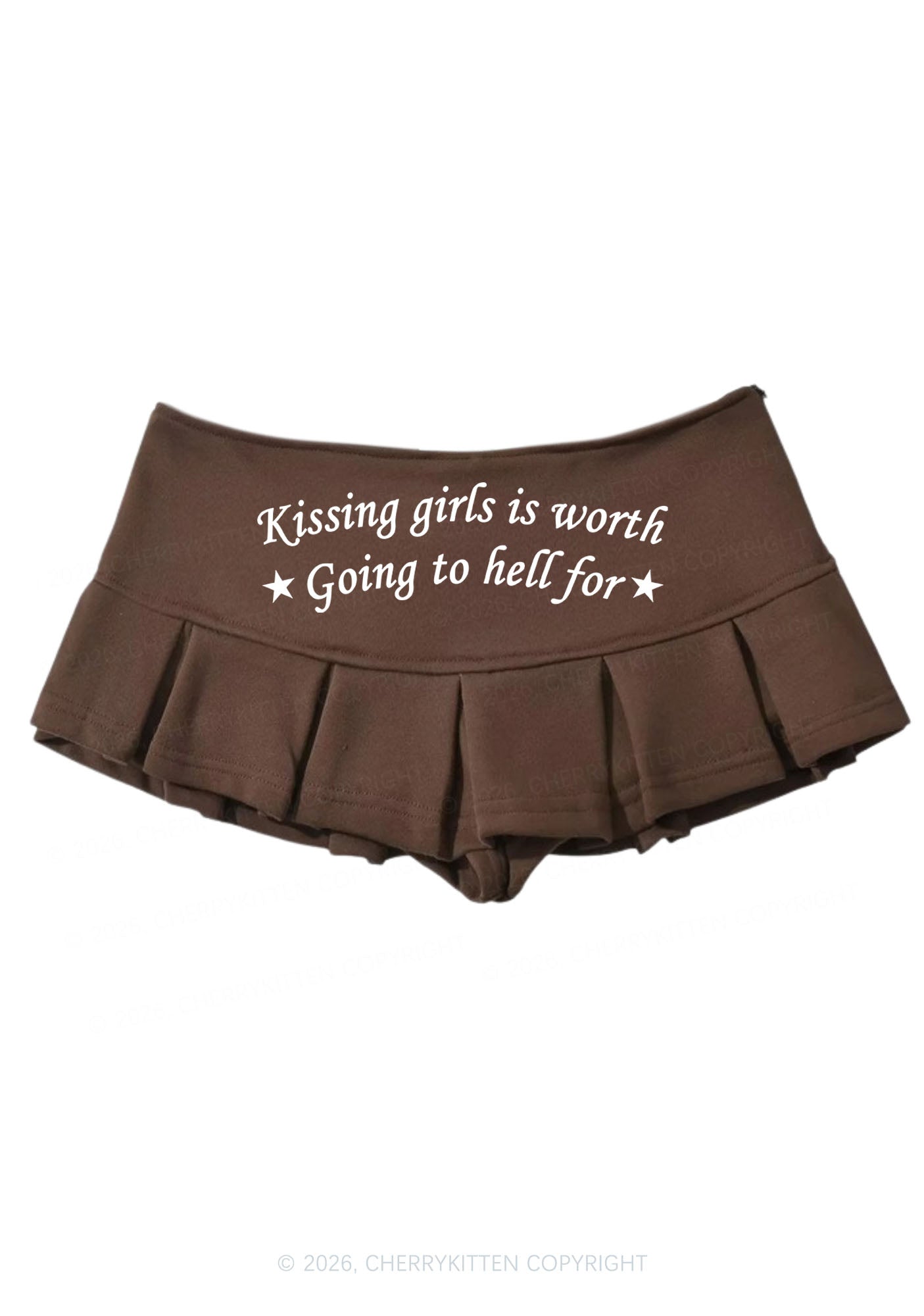 Kissing Girls Is Worth Pride Y2K Mini Pleated Skirts Cherrykitten