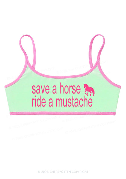 Ride A Mustache Y2K Super Crop Cami Cherrykitten