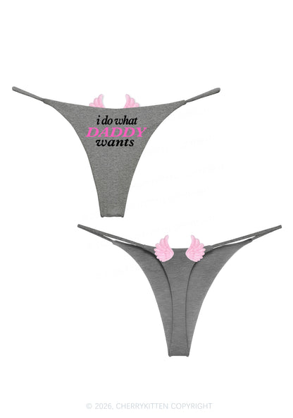 Do What Daddy Wants Y2K Goth Angel Wings Bikini String Thong Cherrykitten