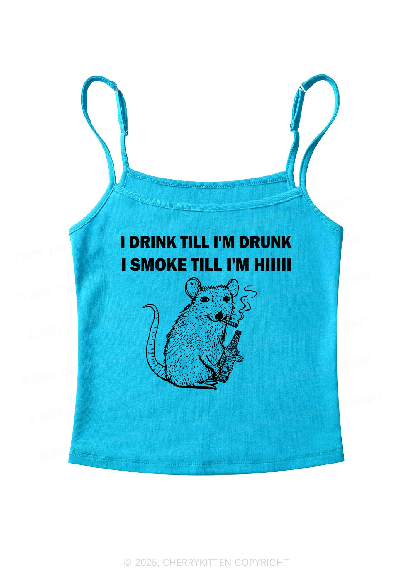 Drunk And Smoke Ratz Y2K Spaghetti Strap Cami Cherrykitten
