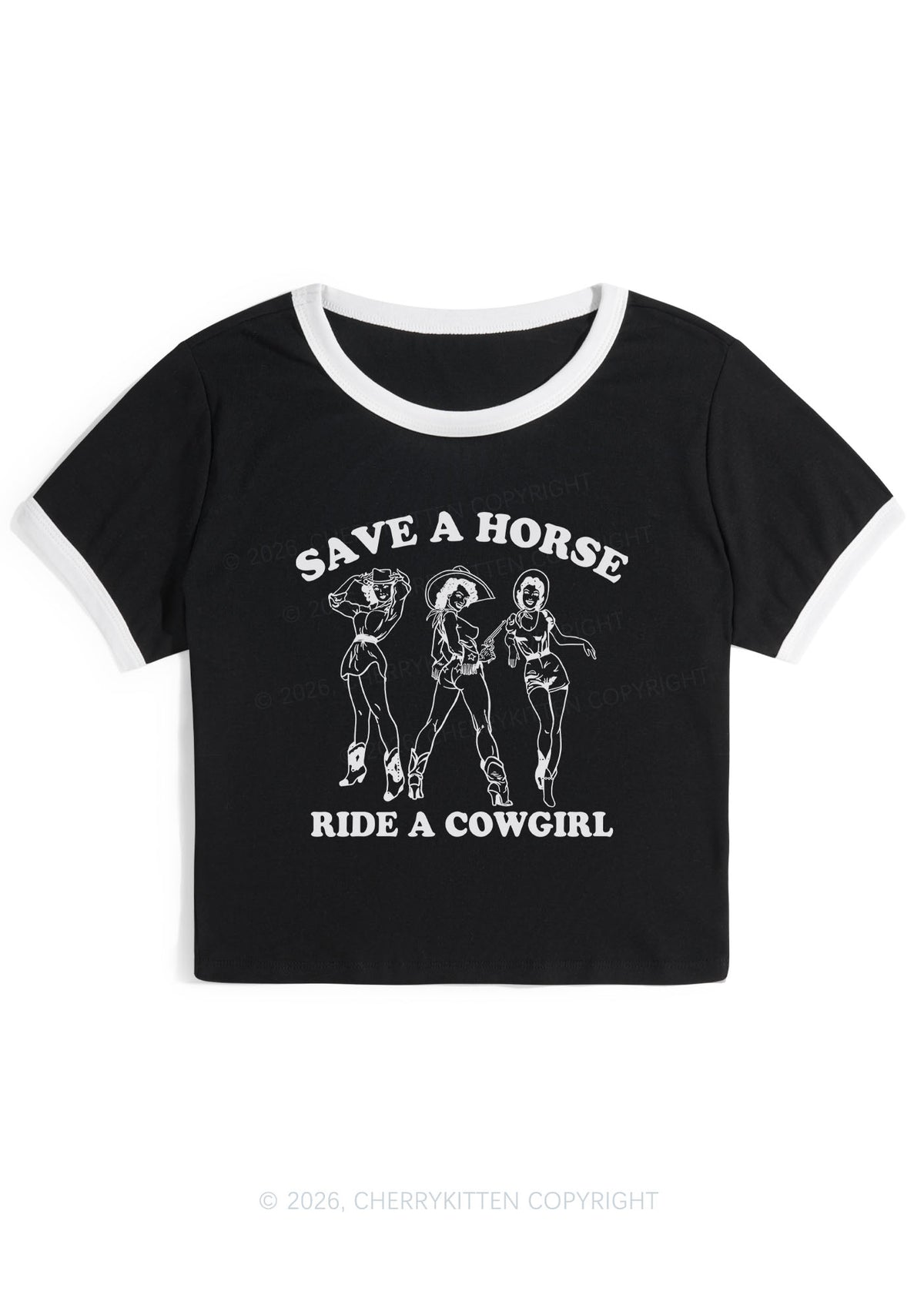 Ride A Cowgirl Pride Y2K Ringer Tee Cherrykitten