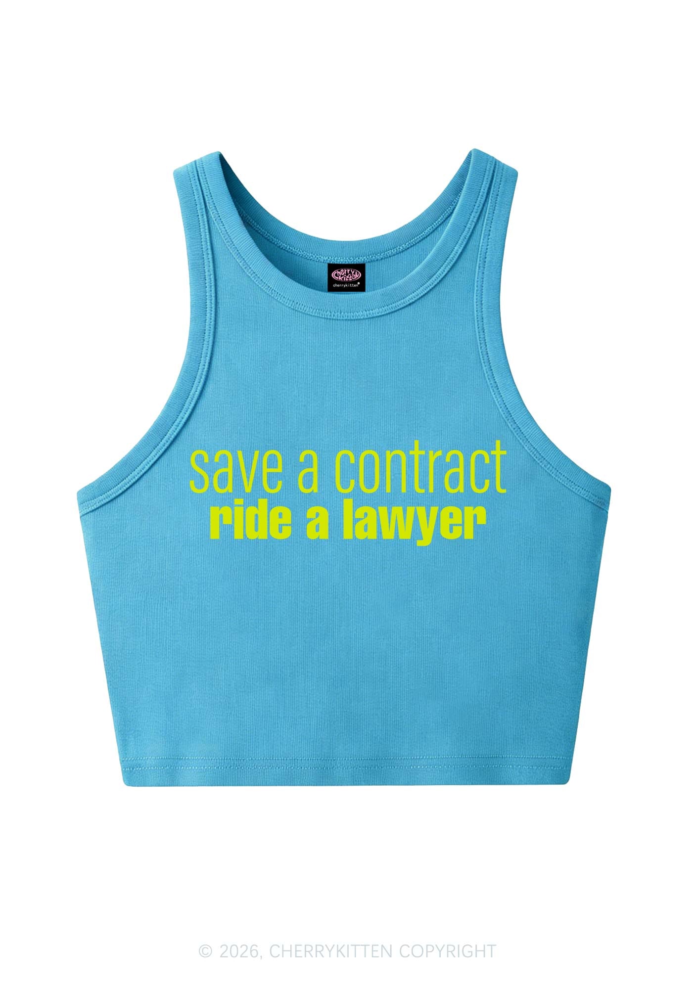Save Contract Ride Lawyer Y2K Crop Tank Top Cherrykitten