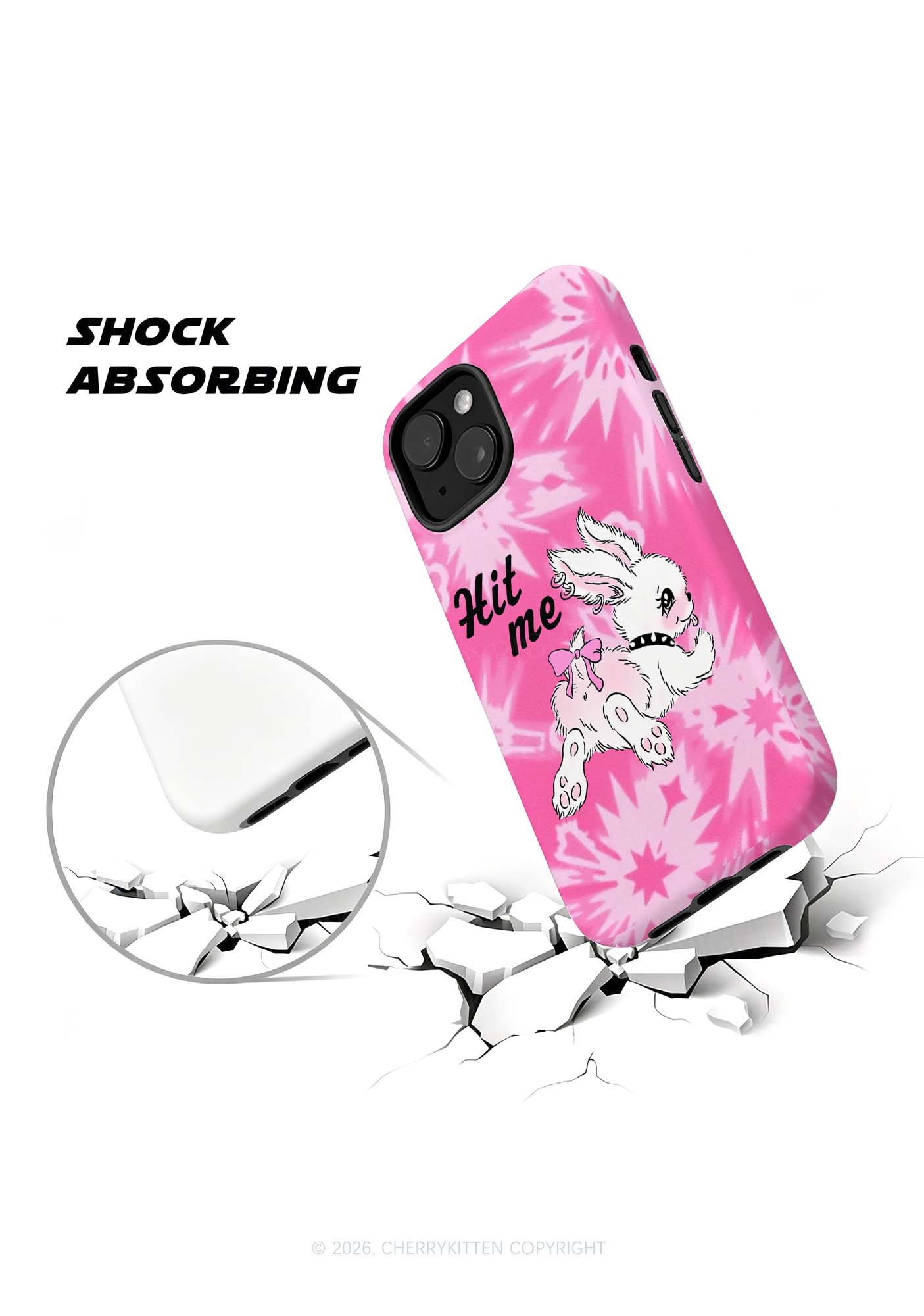 Hit Me White Bunny Y2K Phone Case Cherrykitten