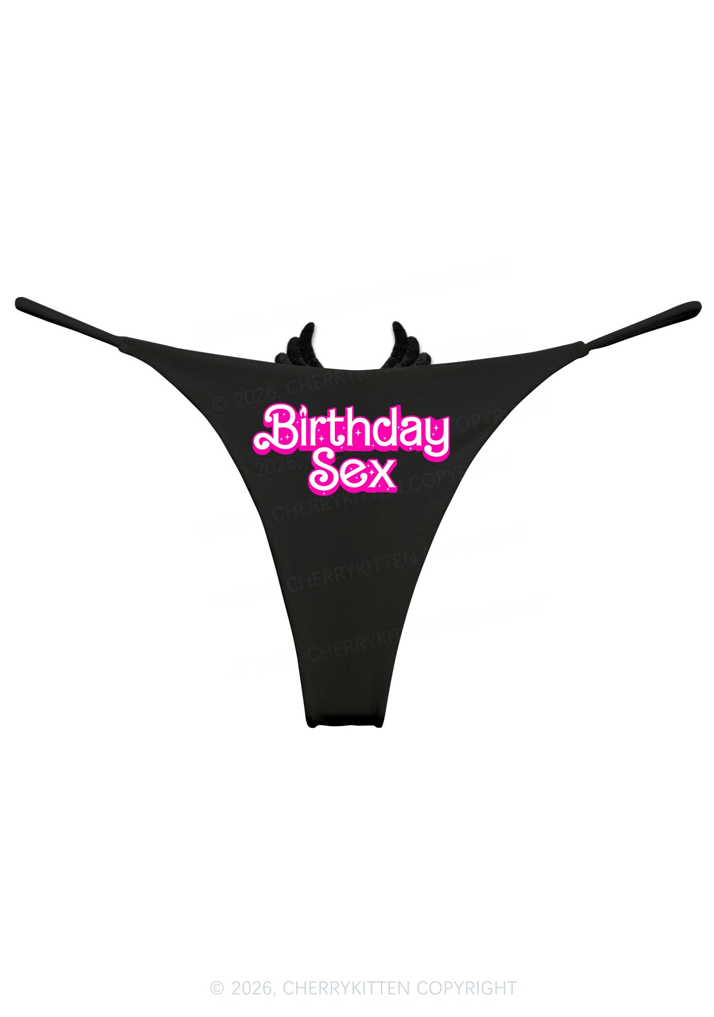 Birthday Sx Y2K Bikini String Thong With Black Wings Cherrykitten