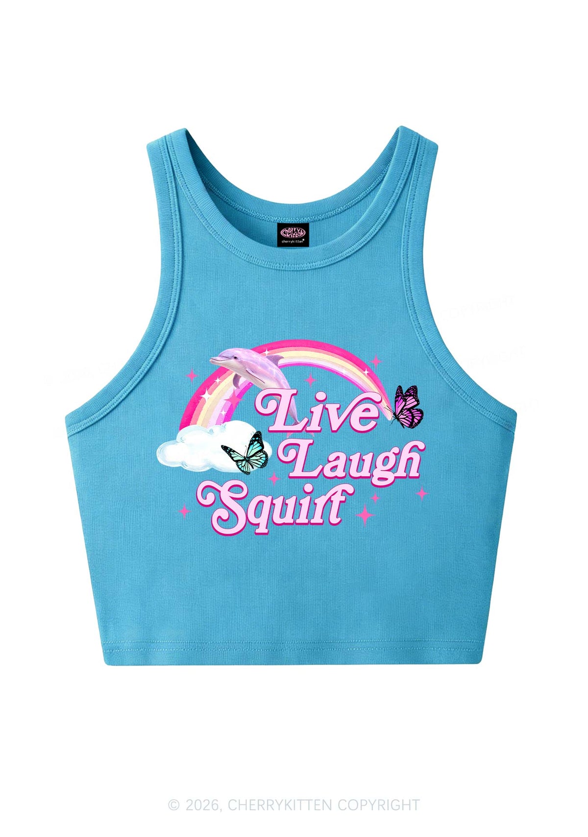 Live Laugh Squirt Y2K Crop Tank Top Cherrykitten