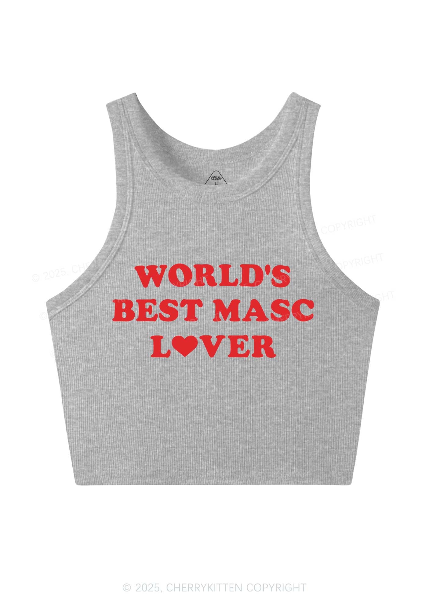 Worlds Best Masc Lover Pride Y2K Crop Tank Top Cherrykitten