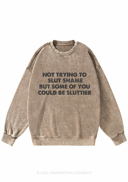 Not Trying To Slxt Shame Y2K Washed Sweatshirts Cherrykitten