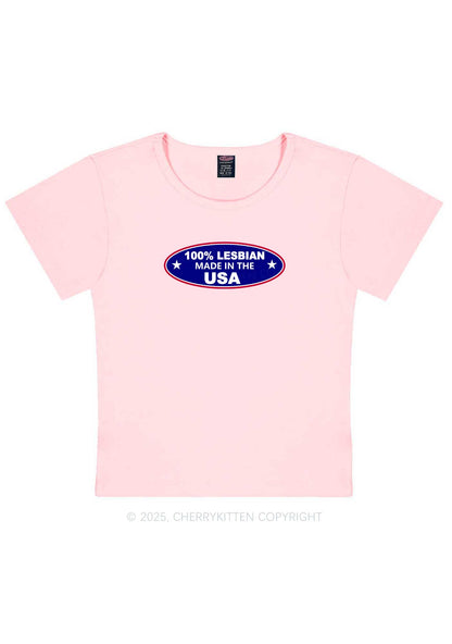 Lesbian Made In USA Y2K Baby Tee Cherrykitten