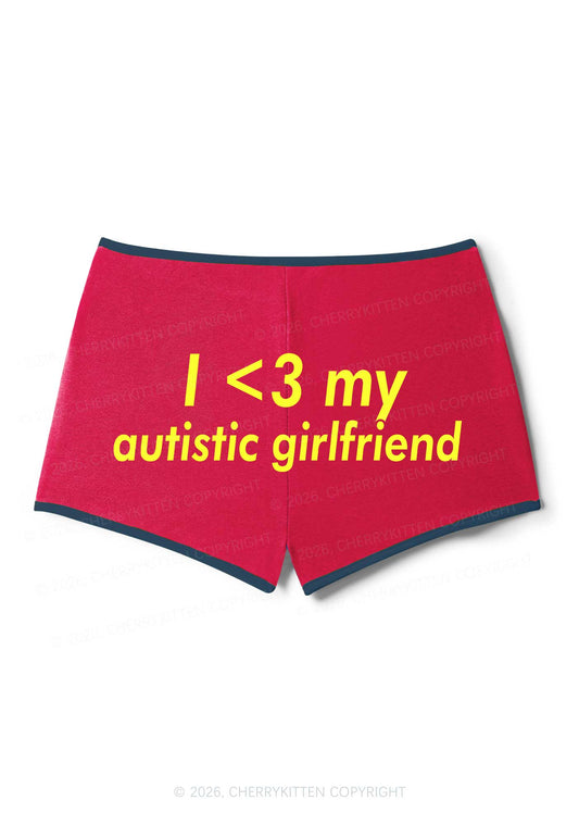 I Love My Autistic GF Valentine's Day Y2K Booty Shorts Cherrykitten