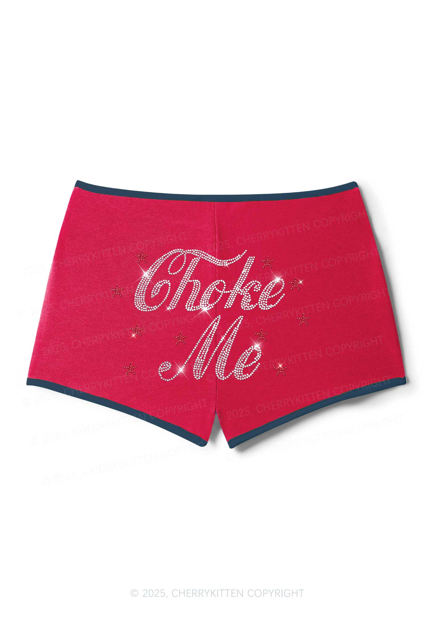 Rhinestone Choke Me Y2K Booty Shorts Cherrykitten