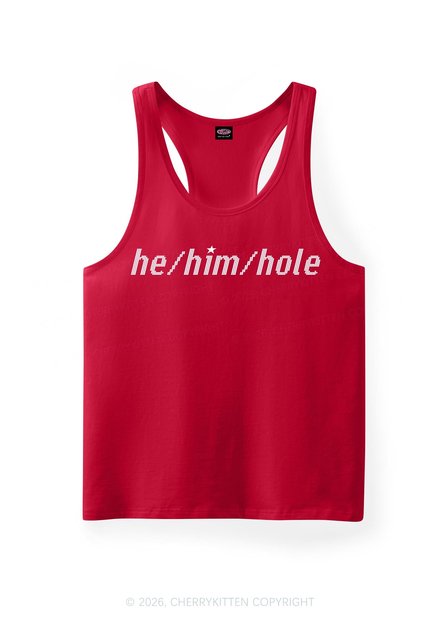He Him Hole Pride Y2K Men Racerback Tank Top Cherrykitten