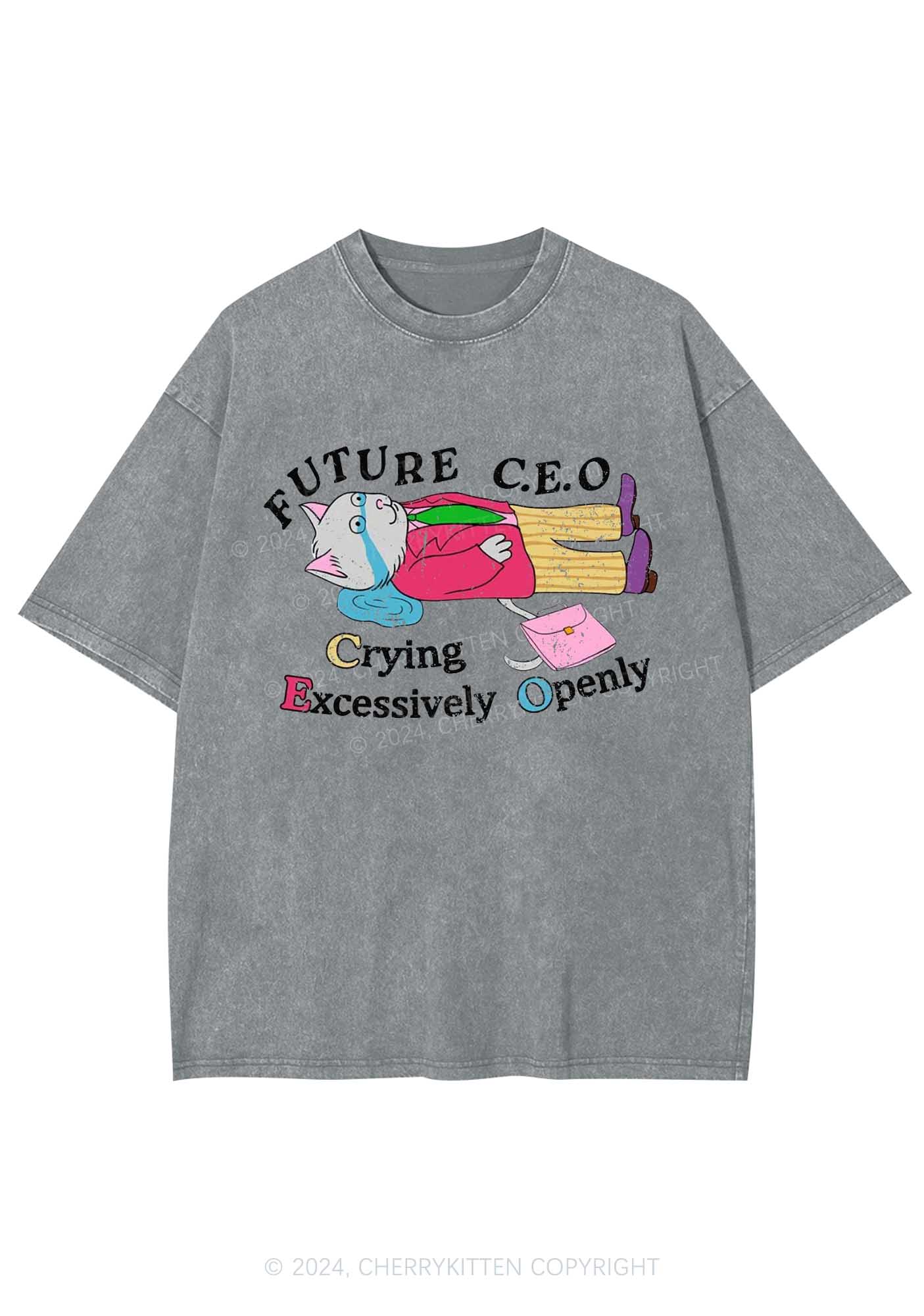Future CEO Y2K Washed Tee Cherrykitten