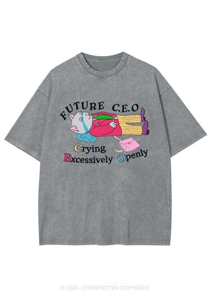 Future CEO Y2K Washed Tee Cherrykitten