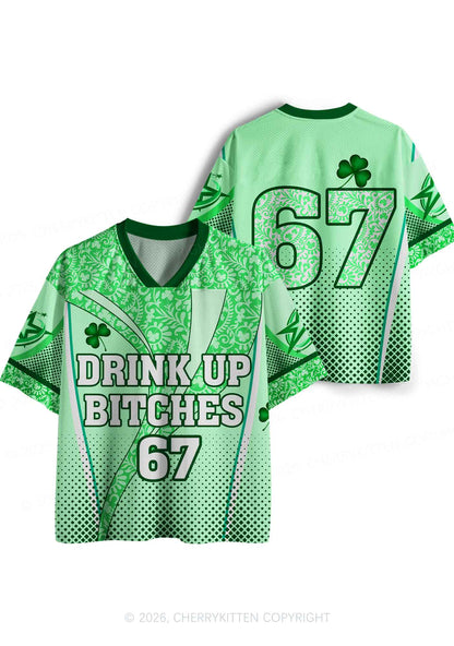 Custom Drink Up Bxxches St Patricks Y2K Sport Jersey Shirts Cherrykitten