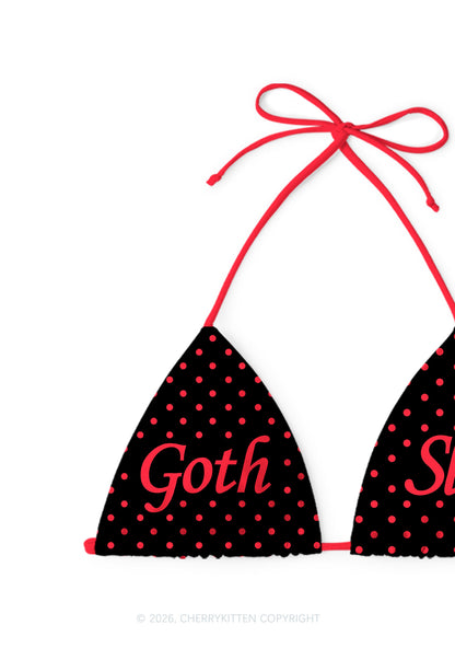 Goth Slxt Y2K Print Bikini Set Cherrykitten