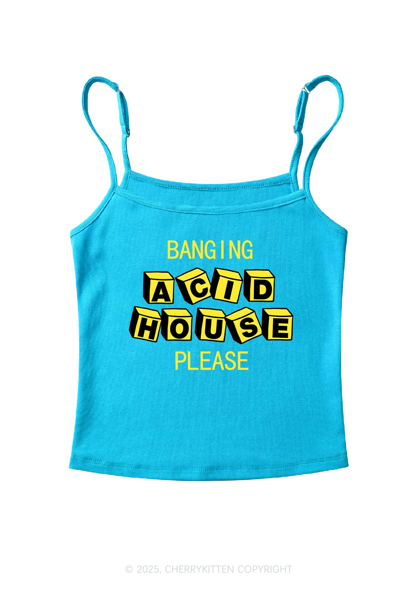Banging Acid House Y2K Spaghetti Strap Cami Cherrykitten