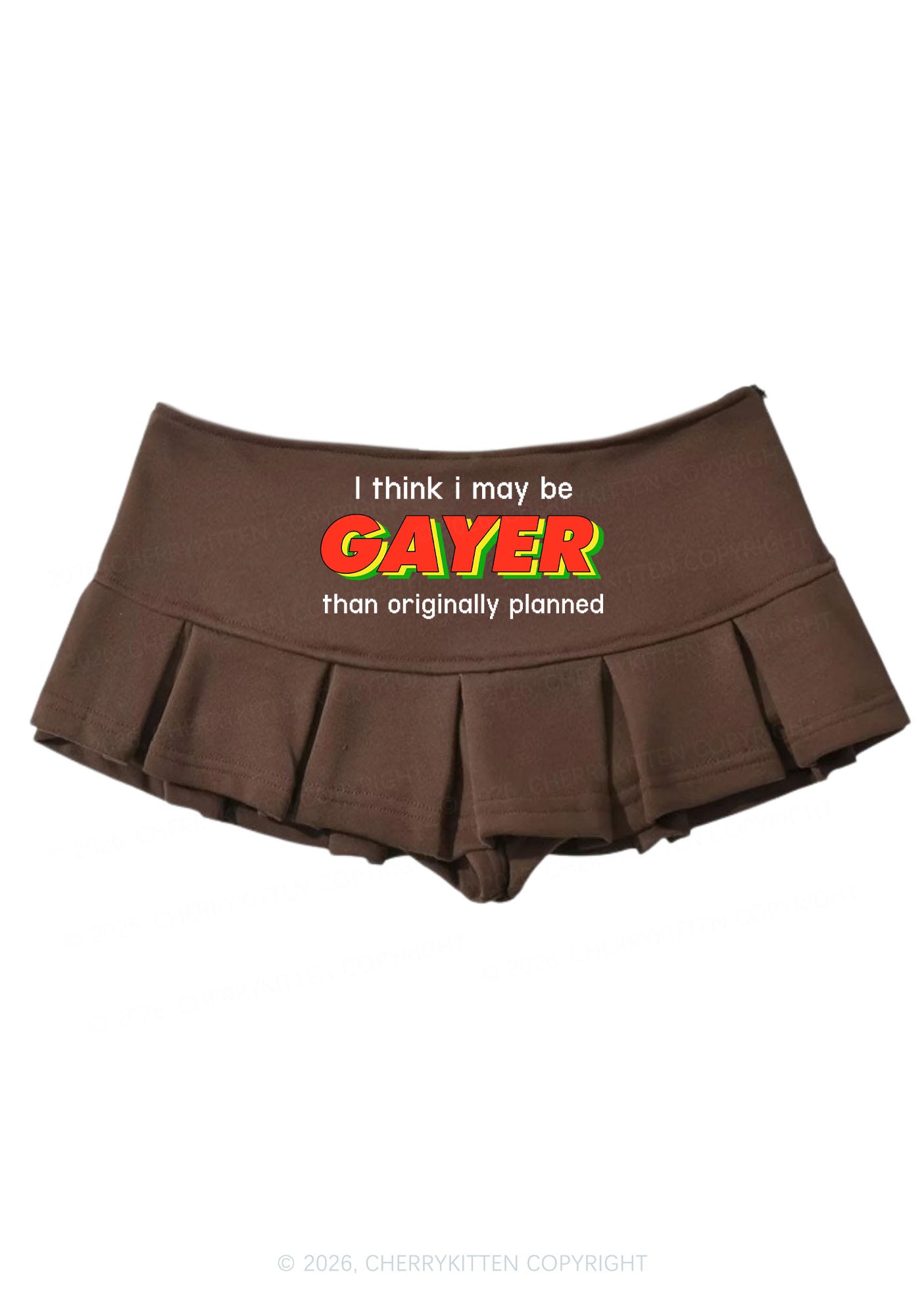 I May Be Gayer Pride Y2K Mini Pleated Skirts Cherrykitten