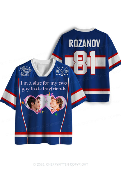 Blue Slxt For My Gay BF HR Y2K Sport Jersey Shirts Cherrykitten