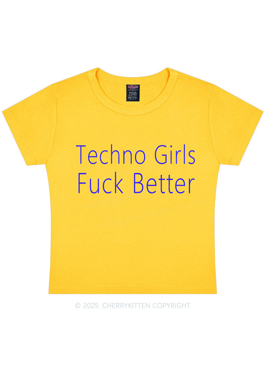Techno Girls Fxxk Better Y2K Baby Tee Cherrykitten