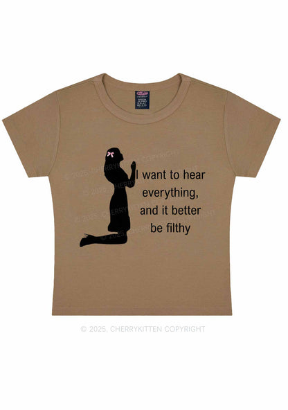 I Want To Hear Everything Y2K Baby Tee Cherrykitten