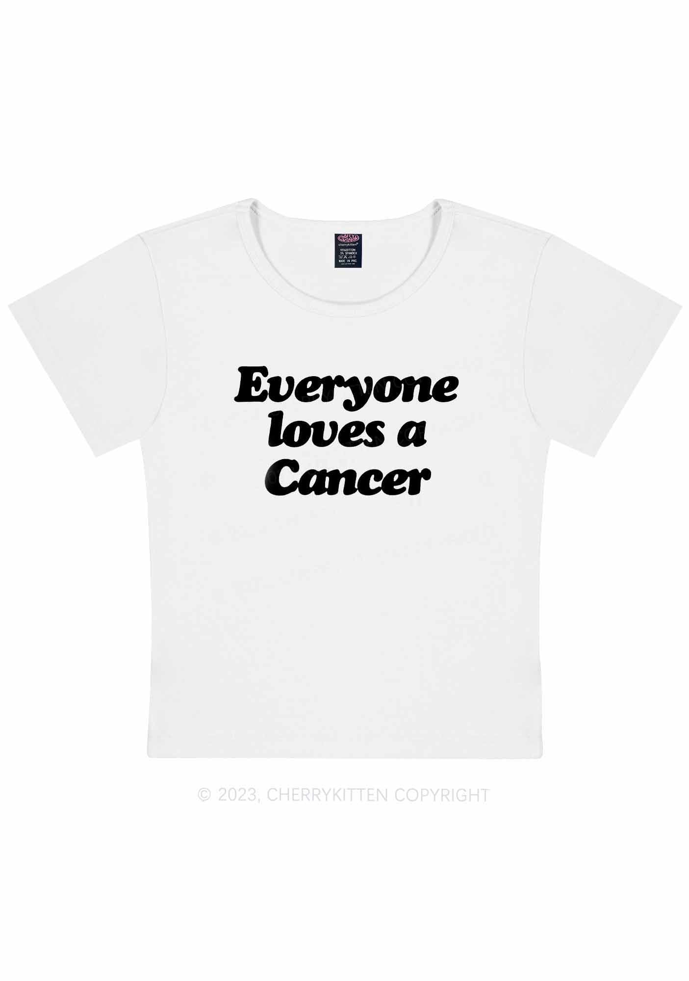 Everyone Loves Custom Zodiac Y2K Baby Tee Cherrykitten