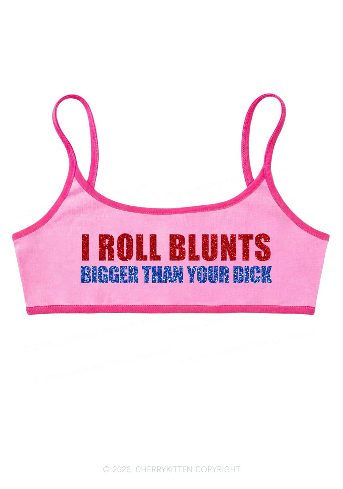Glitter I Roll Blunts Y2K Super Crop Cami Cherrykitten