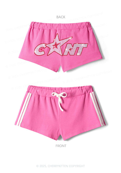 Rhinestone Star Cxxt Y2K Drawstring Mini Shorts Cherrykitten
