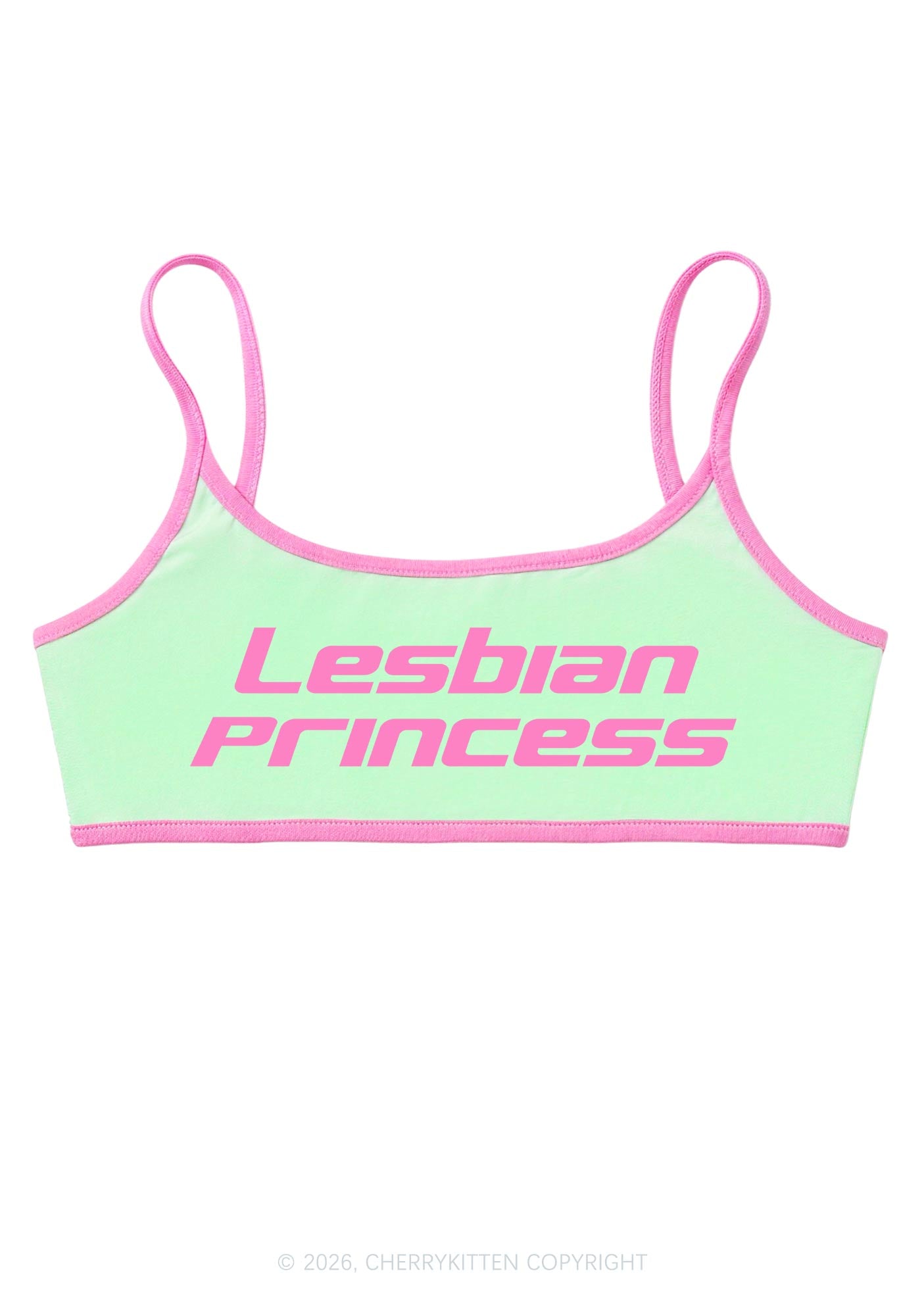 Lesbian Princess Pride Y2K Super Crop Cami Cherrykitten