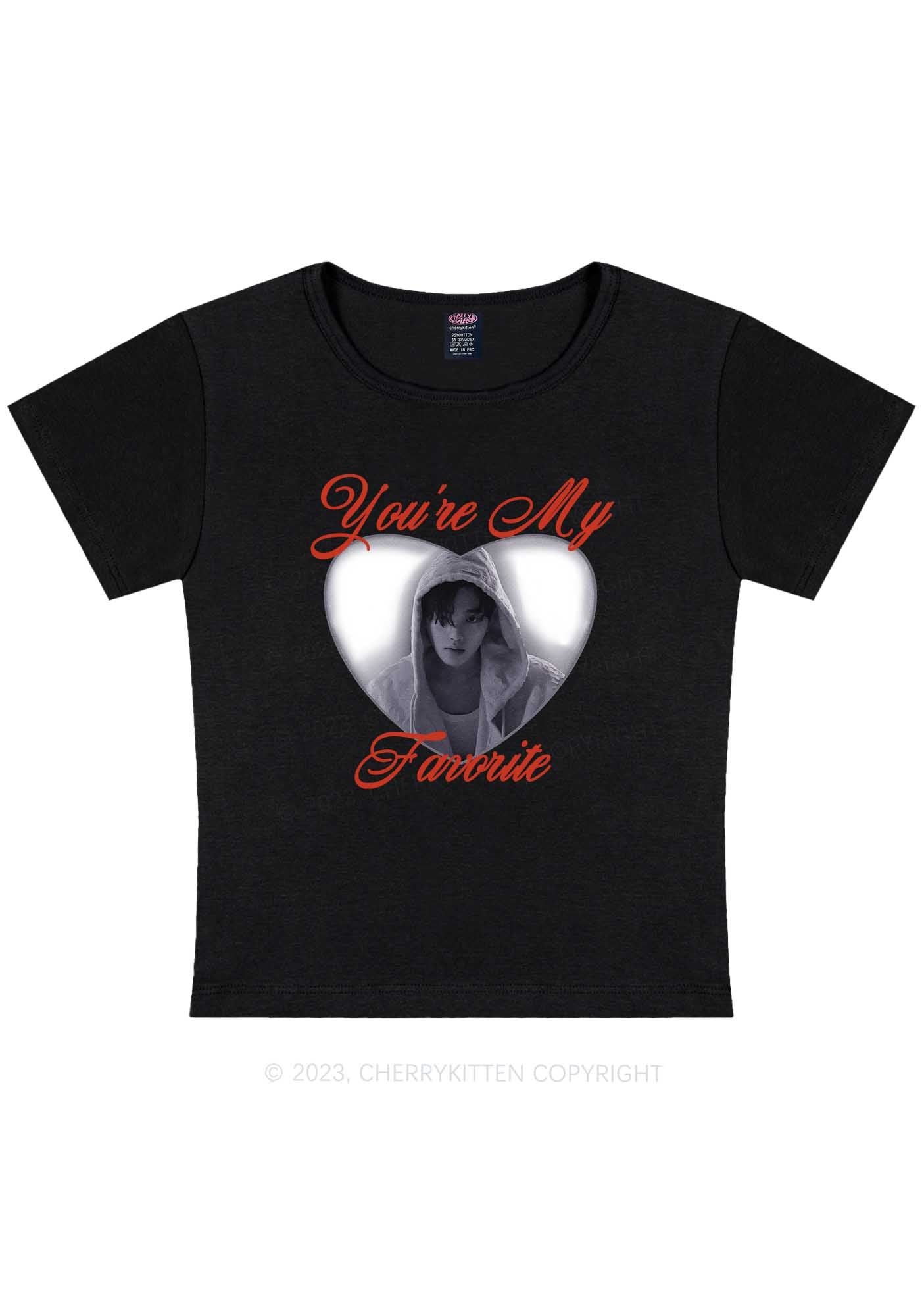 Custom You're My Favorite Y2K Baby Tee Cherrykitten