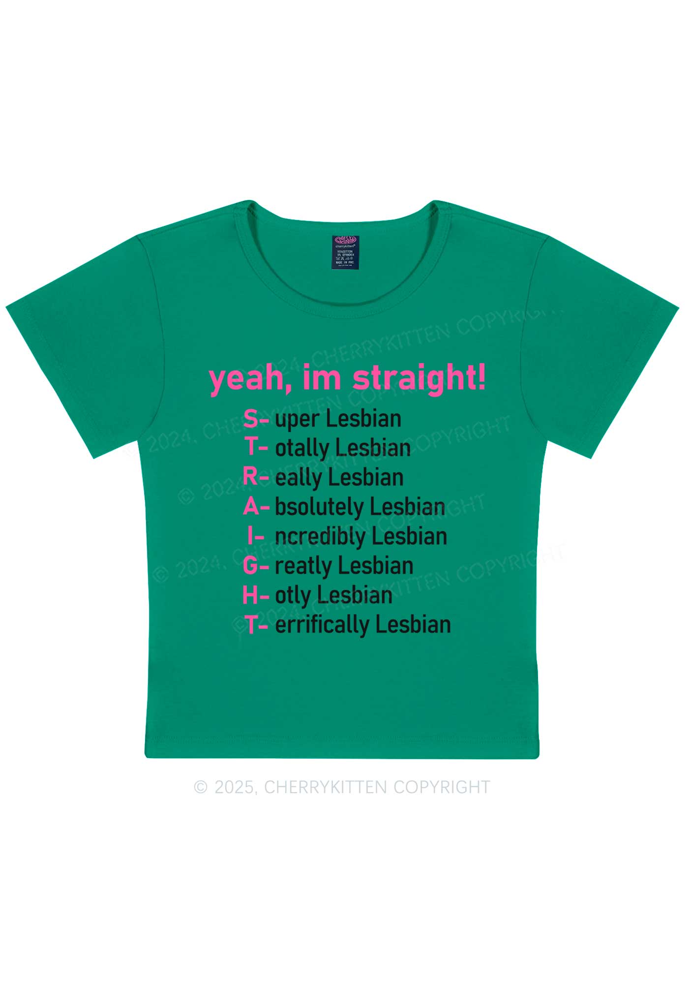 Straight Lesbian Y2K Baby Tee Cherrykitten